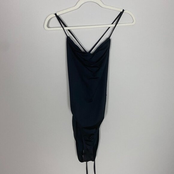 Good American Barely There One-Piece Swimsuit Strappy Stretch Black - Picture 3 of 8
